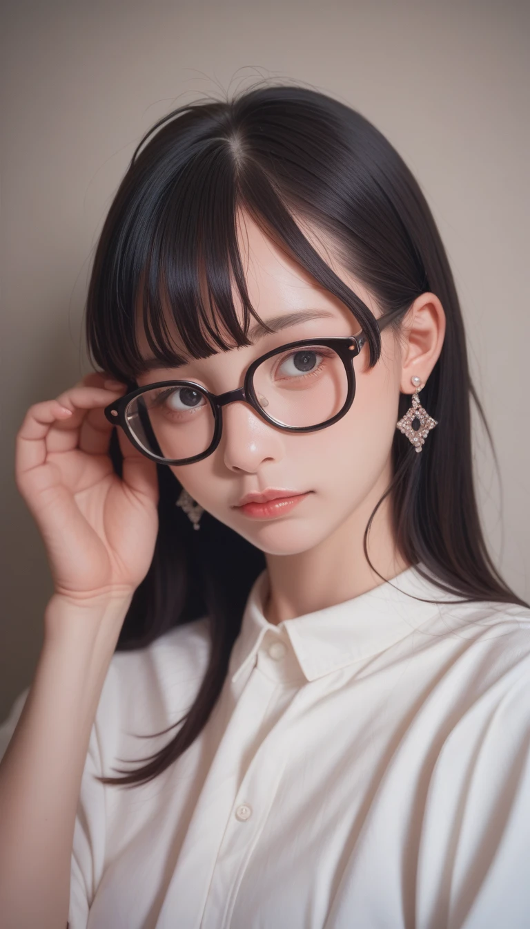 score_9_up, score_8_up, score_7_up, score_6_up,Black Hair, Glasses, Earrings, High quality, Feminization, 8K, masterpiece, best quality, Excellent details) , (High Saturation, Best shadow, Best light, Extremely fine bleaching) Dark Style