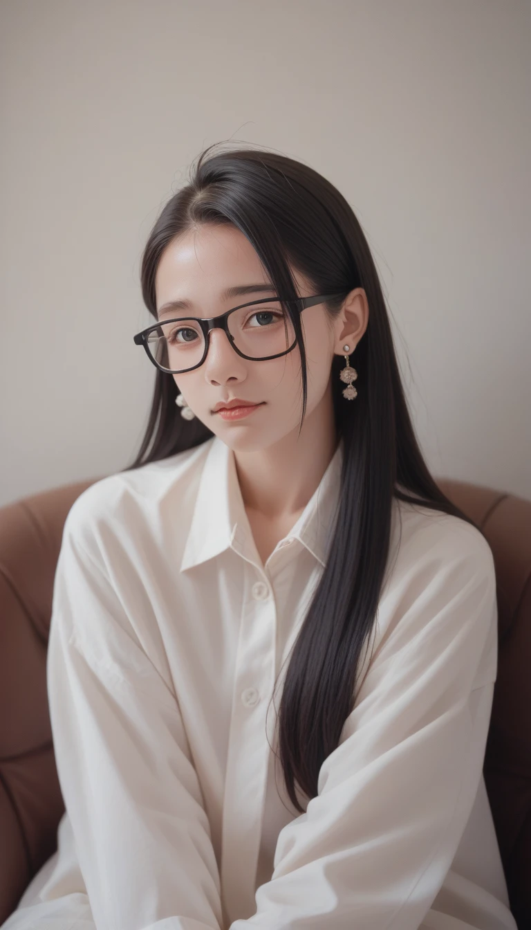 score_9_up, score_8_up, score_7_up, score_6_up,Black Hair, Glasses, Earrings, High quality, Feminization, 8K, masterpiece, best quality, Excellent details) , (High Saturation, Best shadow, Best light, Extremely fine bleaching) Dark Style