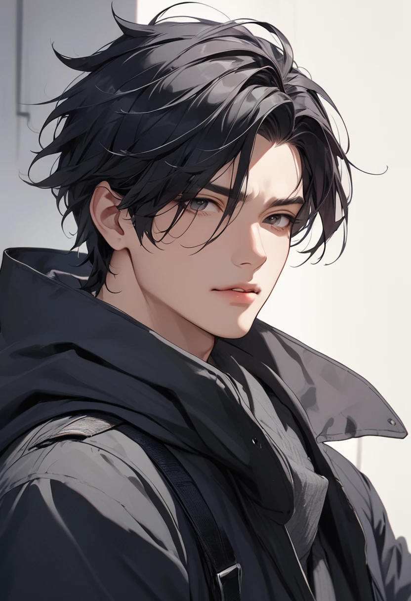 1 man with black hair