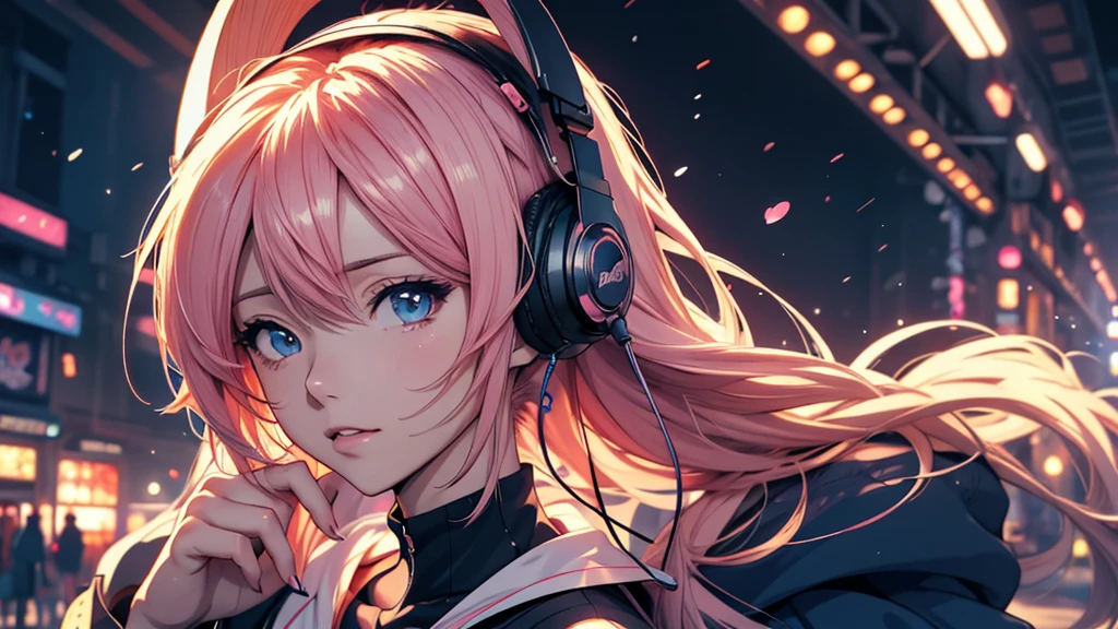 Woman wearing headphones, Anime Style 4 k, anime wallpaper 4k, anime wallpaper 4k, 4k anime wallpaper, anime art wallpaper 4k, anime art wallpaper 4k, Anime Style. 8k, Anime atmosphere, , Ultra HD Anime Wallpaper, Anime Art Wallpaper 8K, Anime Background,landscape、Emotional
