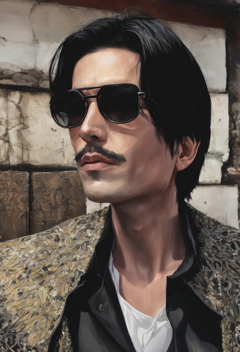 1 man with black hair