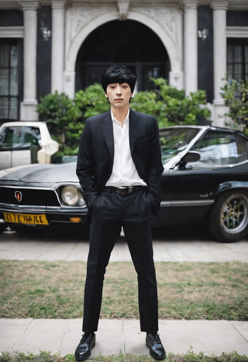 1 man with black hair