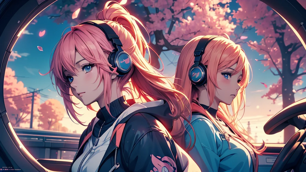 Woman wearing headphones, Anime Style 4 k, anime wallpaper 4k, anime wallpaper 4k, 4k anime wallpaper, anime art wallpaper 4k, anime art wallpaper 4k, Anime Style. 8k, Anime atmosphere, , Ultra HD Anime Wallpaper, Anime Art Wallpaper 8K, Anime Background,landscape、Treehouse