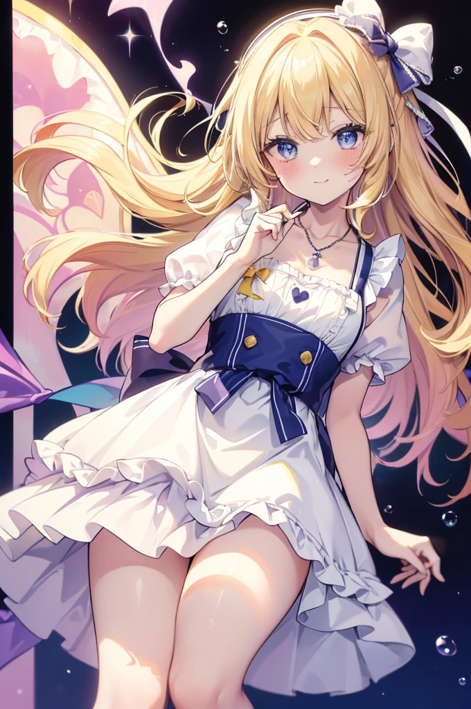 Photorealistic, (masterpiece,Highest quality:1.4),(8k,RAW Photos,Photorealistic:1.2),Not safe at work, Detailed skin,Detailed face,One girl,Princess,Alice in Wonderland,Cute Face, Super Resolution,Retro realistic detailed illustration,,{{{Elaborate,Complicated,wonderful,delicately,extraordinary,Scrupulous,point,Unbelievably,Obsessed,craftsman's,subtle,celebrity,Skillful,Vibrant, Vivid, Complex}}}, Clearly focused edge, fresh natural gradation, Highest quality, wonderful品質, so beautiful, Absurd,
Pub Sadness,
((yellow, Checkerboard, Frillsの, yellow layered, mini skirt,Overskirt)), ((白いFrillsエプロン)),((shiny Wavy Hair)), crown, Ankle boots, Under the skirt, dress, (((Jumping))), Lift your legs, (Frillsの shirt), ゴシックdress, hair band, Short sleeve, Bow hair, Happy, ;p, Medium Bob, (Blonde), ((Wavy Hair)), shimmering eyes, blue eyes, ((yellow hair band)),(((White Frillsの Panties))), (((Skirt flip))), Laughter, blush, dress, Alice (Alice in Wonderland), (Cape), White Frillsの legwear, ((yellow the Bow)), Puff sleeves, Bans, Short sleeve, ((yellow bow ribbon)), Long Hair, (White Frillsの apron), (((tiara))), (((Holding a cute magic wand))). White Frillsの legwear, Frills, yellow ゴシックdress,: q, ((Heart Necklace)), ((ring)), masterpiece, Highest quality, Not safe at work, , , 14, Braided bangs, Arm Garters, Baby Face ,Eyes sparkle, Flat Chest,
it has been,it has beenii,pastel colour,(Wonderland Garden:1.3),imagine, ((Soap bubble)), Heart Background, (watercolor),