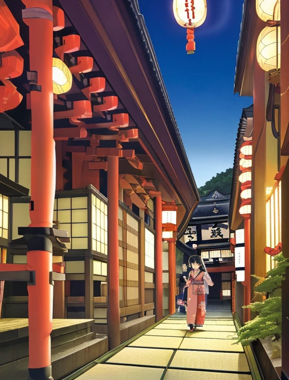 Best quality,(masterpiece:1,2),highres,original,perfect lighting,extremely detailed wallpaper,(extremely detailed CG:1.2),(Japanese manga style:2),Studio Ghibli,Hayao Miyazaki style,high saturation,rich details,A girl carrying a bag walking down the street,cartoon style,Japanese cartoon,