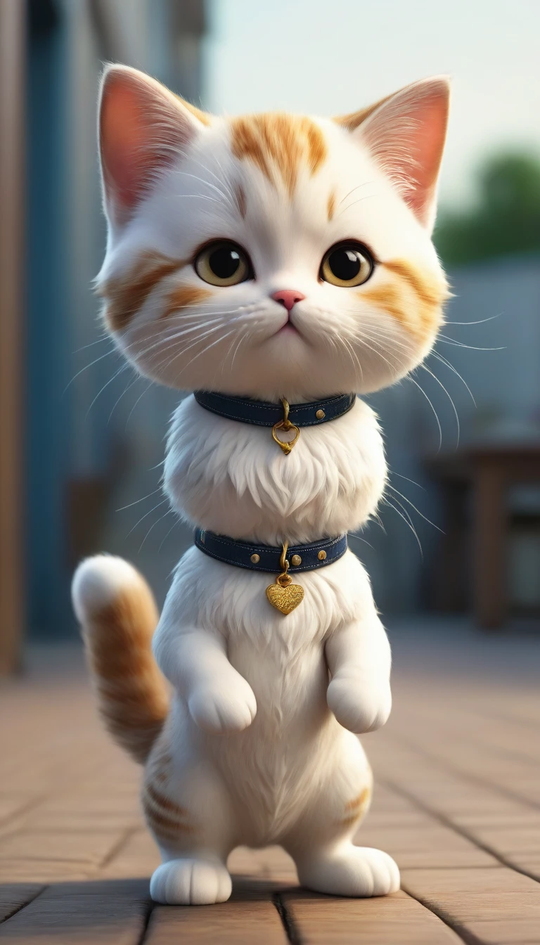 best quality,animal,Cute,no humans,kitten,standing on two legs，hands aside，Brown，Wearing sneakers
