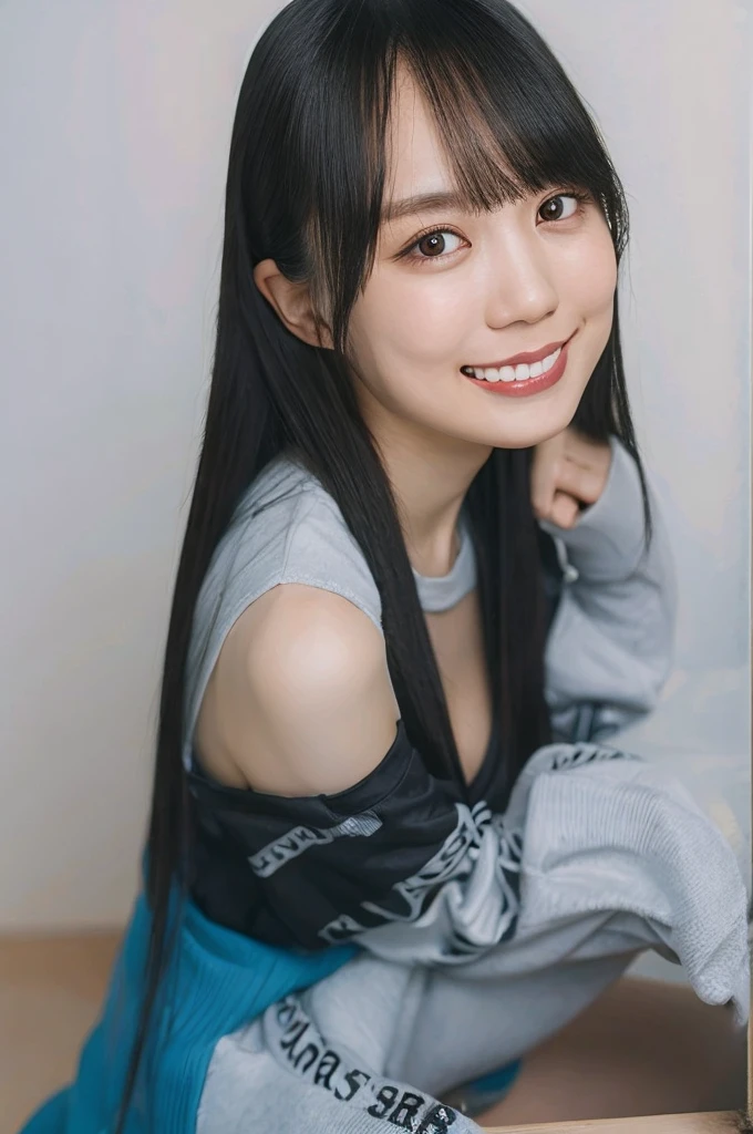 a woman,1 girl,black hair, hair bobbles, longeyelashes, solid circle eyes, light smile, mole under eye, piercing, light smile, shy, puckered lips, Surrealism, drop shadow, stereogram, ass pov, atmospheric perspective, depth of field, first-person view, f/1.8, 8K, super detail, ccurate, best quality, highres, best quality,full body,professional lighting,Cleavage