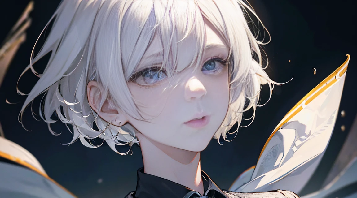 (Bob Cut Hair, Platinum Blonde Hair:1.2),(Wear a cardigan over a collared shirt:1.2),1 girl,Japanese,21 years old,(Small breasts:1.3),(Highest quality,masterpiece:1.3,超A high resolution,),(Ultra-detailed,Caustics),(Photorealistic:1.4,RAW shooting,)Ultra-Realistic Capture,Very detailed,High resolution 16K human skin close-up。 Natural skin texture、,Pores、、It needs to be detailed enough to be easily identifiable。 Skin should be even-toned and healthy looking。 Use natural light and colour, Sad expression, Looking at the camera, Perfect dynamic composition, Outdoor