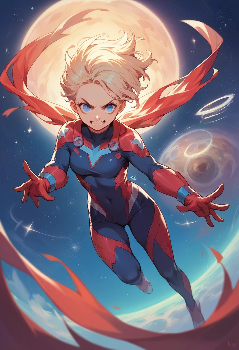 Girl, space, outfit, blue eyes, power,