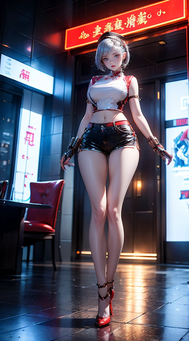 honkai impact, herrscher of thunder, very long hair, full body, red hair