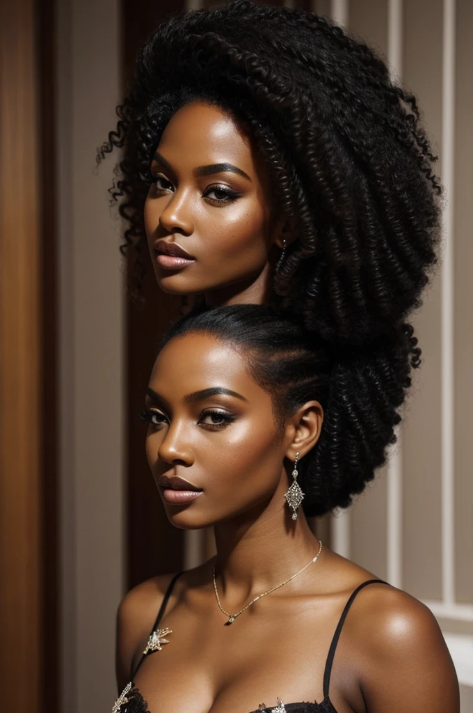 a stunningly gorgeous black woman,((breathtaking (beauty):1.5))