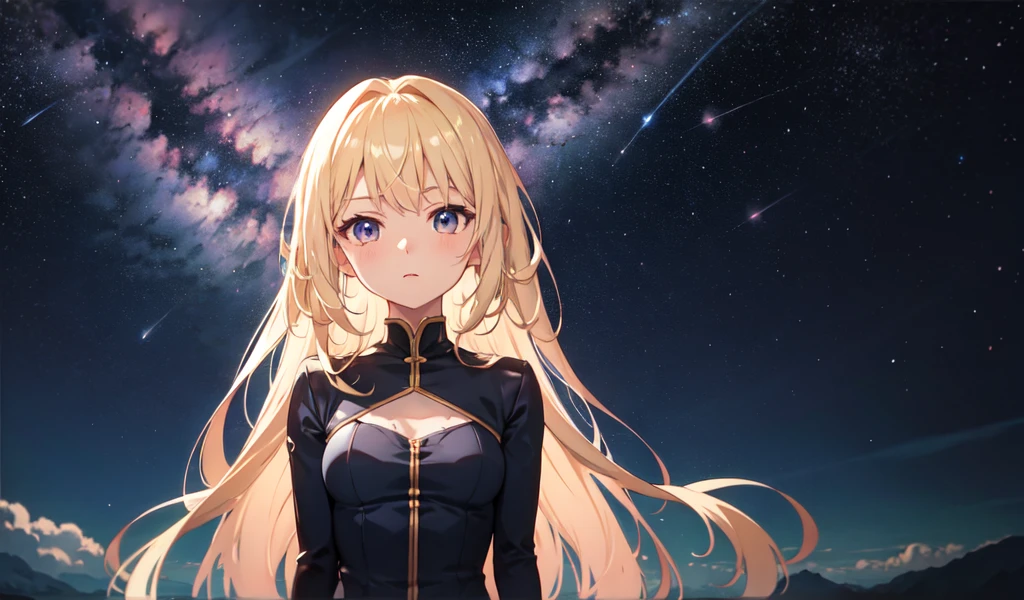 空のstarを眺めるアニメの女の子, The girl stares into space, Space Hair Anime Girl, girl in space, star(empty) star空_empty, With the Milky Way in the background, star空の空間で, near a galaxy, Anime Art Wallpapers 8K, 背景の流れstar, 空のstar, Anime Rapunzel Girl, Space Sky,sexy