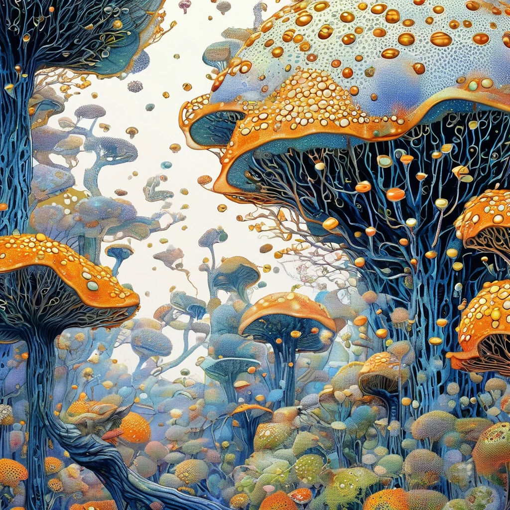 密集Pointillism method。smooth lines。illustrations by daniel merriam，strange illustration。Pointillism method。trypophobia。strong contrast。award-winning artwork。