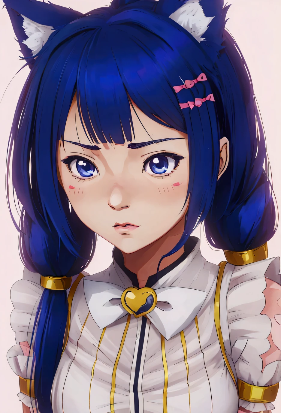 a drawing of a girl with a bow on her head, extremely cute anime girl face, portrait of an anime girl, cute anime face, anime girl with cat ears, a manga drawing, seinen manga portrait, hana yata, close up of a young anime girl, pretty anime face, sayori, detailed manga style, detailed portrait of anime girl