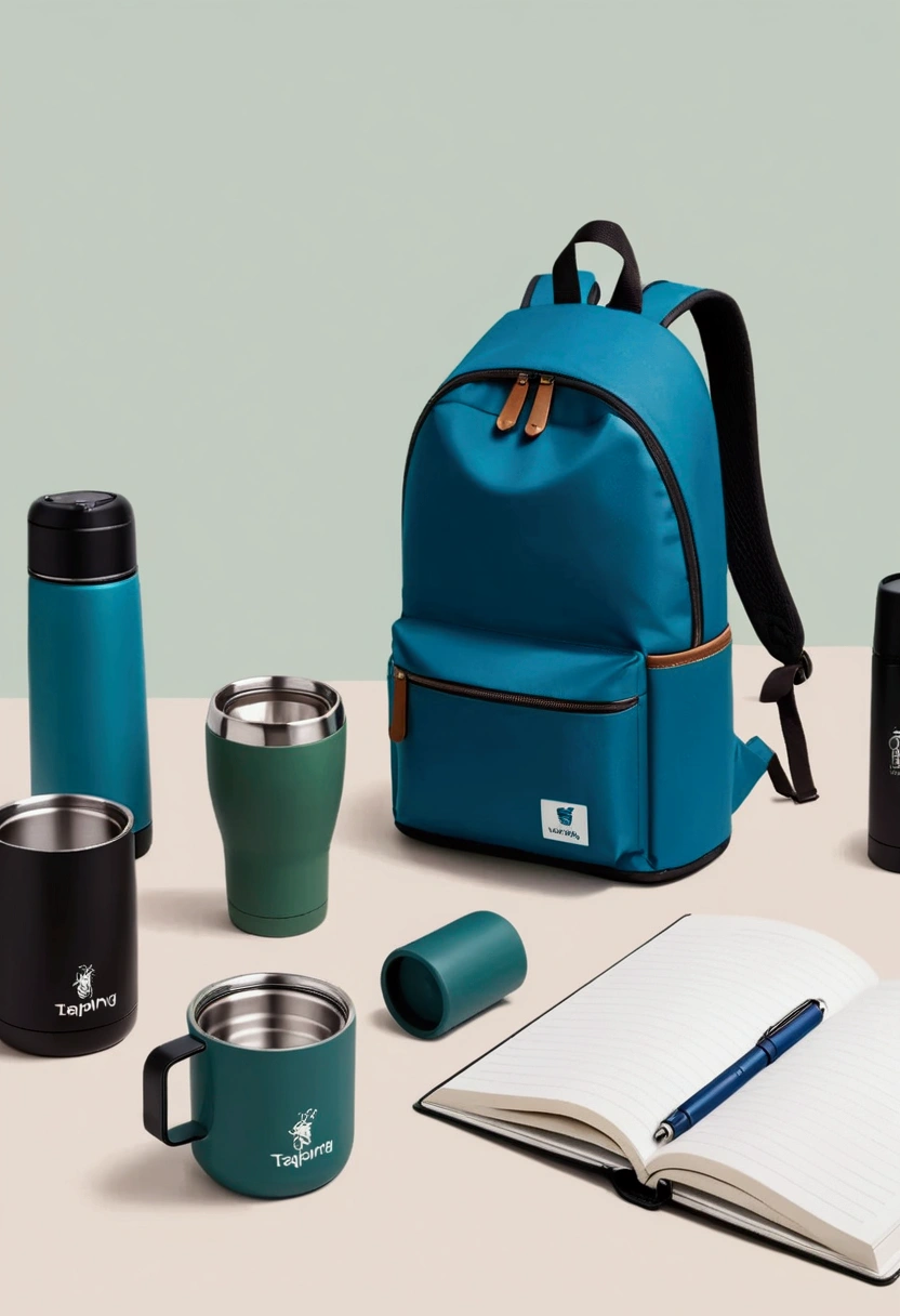 Cultural and creative design,Taiping Life Insurance Company,Grinder,Thermos Cup,notebook,pen,Backpack,blue,green,Minimalism现代设计,Technology,Simplicity,Minimalism,