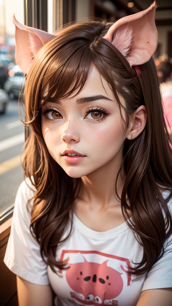 Close up portrait of a woman with brown shirt and brown hair, kawaii realistic portrait, realistic anime 3 d style, photorealistic anime girl render, 3 d anime realistic, Realistic art style, 8K portrait rendering, realistic cute girl painting, realistic art style, Smooth Anime CG Art, Photorealistic beautiful face, Anime Realism Style, realistic young anime girl