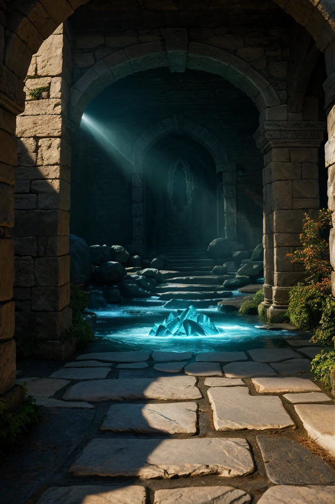 passing stone, ultra detailed fantasy, the ring of fire, realisitic, dnd, RPG, Lotr game design fanart by concept art, behance hd, art station, deviantart, Global Illumination Radiating a Bright Aura Global Illumination Ray Tracing HDR Rendering in Unreal Engine 5