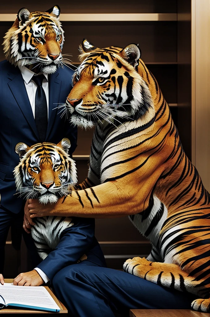 Jealous businessman tiger