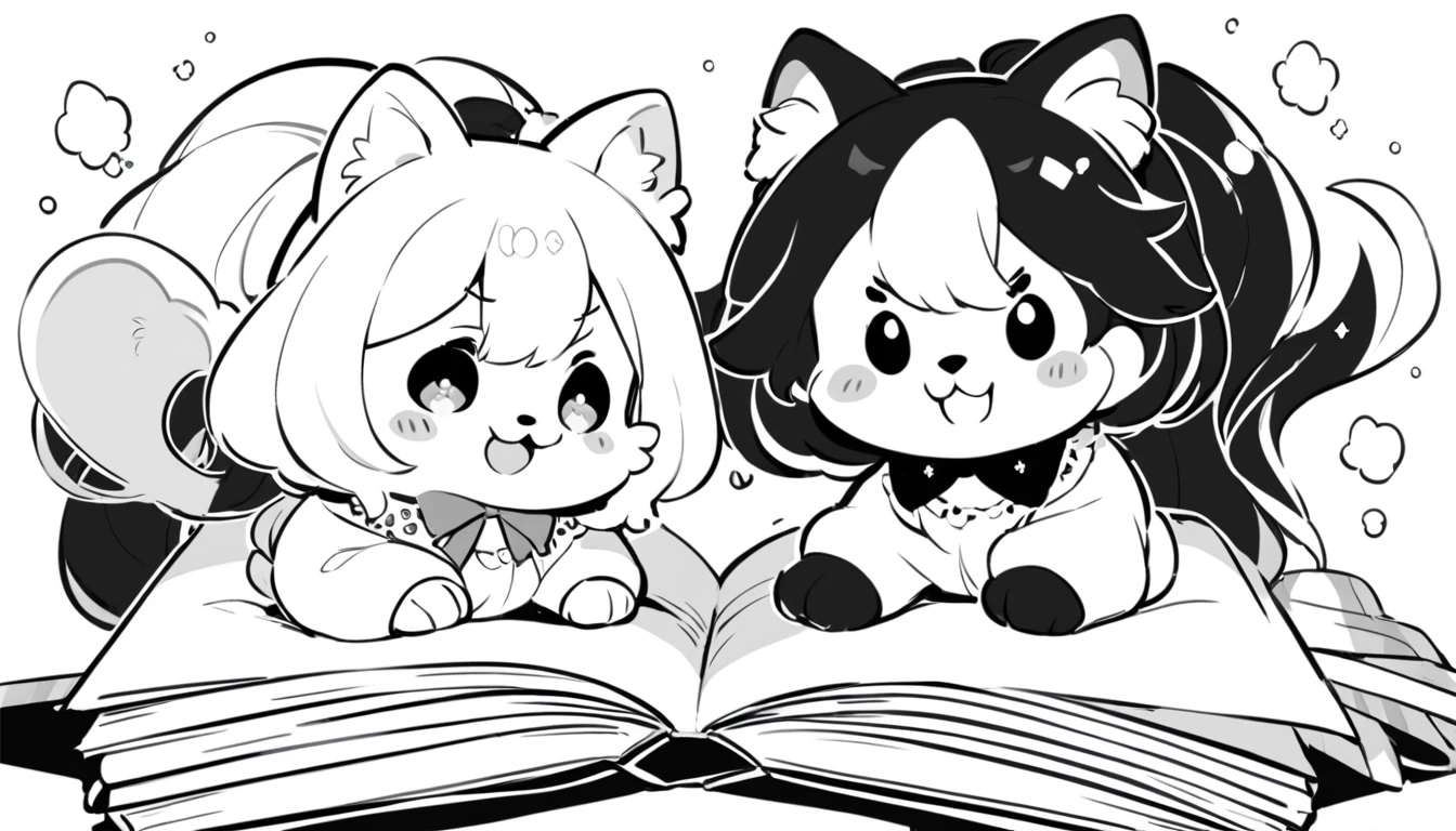 Cute Animal Coloring Book Black and White