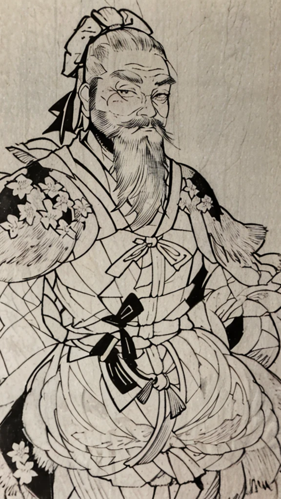 (((whole body))),((Monochrome)),(((Ink Painting))),Oriental、Young man、Men in ancient Chinese costumes、(ancient chinese hairstyle male)、As seen in the Romance of the Three Kingdoms々military commander、Highest quality、masterpiece、Ultra-high resolution、(Realistic:1.4)、Game Poster、Crisp and beautiful image quality、Beard、Embroidered cloth wrapped around a bun、whole body ,(Skin of color, ),(あごBeard):1.2), (Very detailed, bloom:1.5), (Highest quality, Concept Art, 4K), (analog:1.2), (high sharpness), (Detailed pupil:1.1), Detailed face and eyes, masterpiece, Highest quality, (Very detailed photos:1.1), 8k, (Dynamic Short Hair), (PurerosFace_v1:0.2), [:(Detailed face:1.2):0.2], sharp, Shadow, 