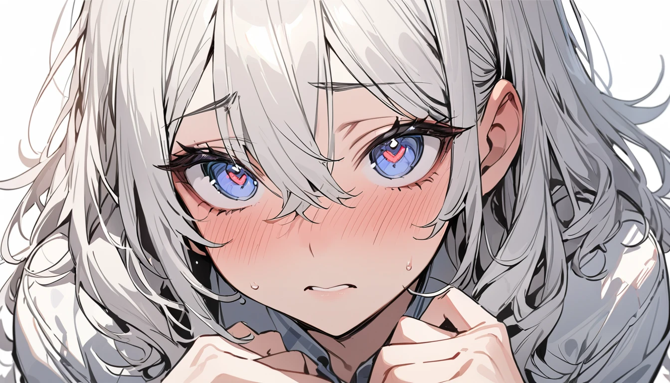 masterpiece, High resolution, perfect face, Korean beautiful high school, 30 years old, beautiful face, white background, embarrassed look, look at the camera, (top quality eyes), detailed texture, look at me, Married woman, cool women, ((high resolution eyes)), hentai
