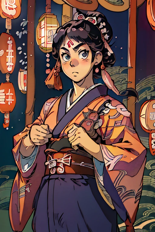 best quality,(masterpiece:1,2),highres,original,perfect lighting,extremely detailed wallpaper,(extremely detailed CG:1.2),Japanese manga style,Studio Ghibli,Hayao Miyazaki style,high saturation,rich details,A girl carrying a bag walking down the street,