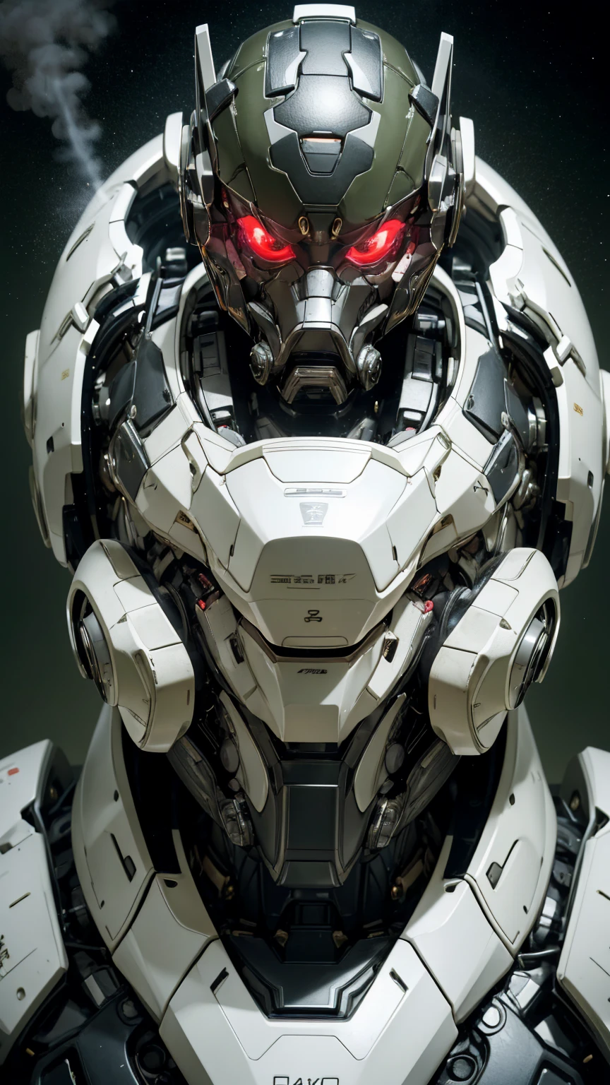 最high quality非常に詳細, Advanced Details, high quality, 最high quality, High resolution, 1080P, hard disk, beautiful,(War Machine),(Snug-fitting headgear),See the big picture,beautifulサイボーグ女性,Shining Red Mecha Cyborg Girl,BATTLE MODE,Mecha Body Girl　8k dark green body armor　Elementary school girl　Sweaty face　Droopy eyes　short hair　Gas mask with extension nozzle　boyish　Steam coming out of my head　My hair is wet with sweat　Black Hair, ((Steam coming out of the mouth))　Do not expose skin　Character Focus　Only the eyes are exposed