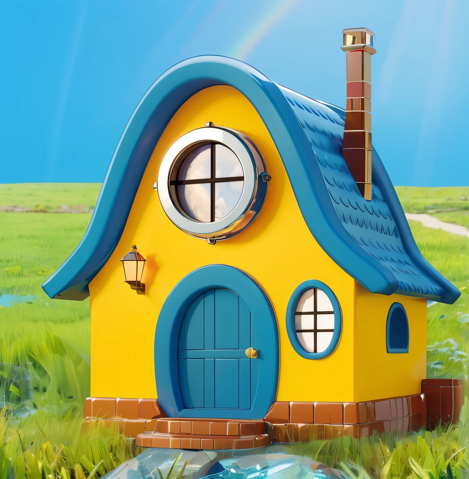 3d render, glossy texture, smooth 3d model, multiple light sources, rim light, sharp post effects render, (glossy plastic texture with multiple big light probe refractions), perfect cgi, smooth silhouette, high intensity refraction, (super glossy material), most beautiful vfx , blue background, plastic refractions, realistic, 4k, high resolution, rim light, photo shoot, commercial photo, profile shot, 4k, rim light, high resolution, 4k, glossy texture, smooth 3d model, multiple light sources, rim light, sharp post effects render, (glossy metallic texture with multiple big light probe refractions), perfect cgi, cgi art created only with gradients, smooth silhouette, high intensity refraction, (super glossy chrome material), most beautiful vfx, blue background, chrome metal refractions, multiple light sources, rim light, sharp post effects render, perfect cgi, digital art, detailed digital art, reflective, best quality, 4k, masterpiece:1.2, ultra-detailed, realistic, vivid colors, dark and moody lighting, The image of the highest quality, ensuring every detail is showcased perfectly. It in 4k resolution, allowing viewers to immerse themselves in the richness of the colors and intricate details. The realistic rendering. under the spotlight, reflecting, high-resolution image, realistic rendering, dark background, and rim light photorealistic The image features three characters standing in front of three houses. The characters are a red-haired mermaid, a purple cat, and an orange dog. They are each holding a yellow maraca