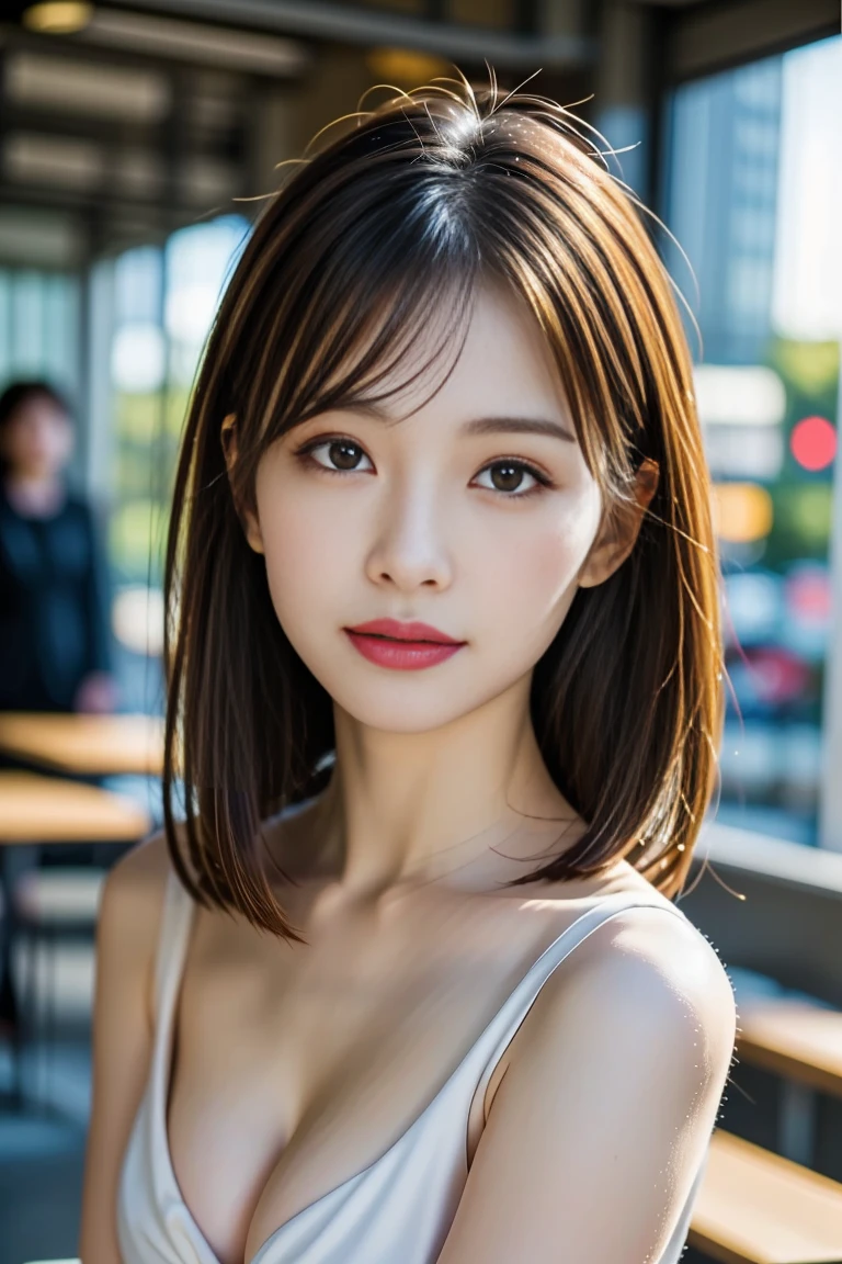 "Curvaceous Japanese office lady, 22 years old, height 163cm, business chic with
hidden curves (92-63-93 cm), ample E-cup breasts concealed under blouse, slender
63cm waist, full 93cm hips, shapely legs, clear fair skin (RGB: 255, 233, 209), oval
face with soft features, almond-shaped eyes (dark brown, RGB: 54, 38, 22) with
double eyelids, straight nose, full lips with natural pink color (RGB: 222, 165, 164) in
a professional smile, long black hair styled in an elegant French twist updo, subtle
makeup suitable for office with focus on eyes and neutral lip color, wearing a crisp
white blouse with top buttons open hinting at cleavage, form-fitting dark gray pencil
skirt accentuating hips and ending just above knees, black 3-inch heel pumps,
delicate pearl necklace and earrings, standing confidently with one hand on hip in a
modern office setting with floor-to-ceiling windows, Tokyo skyline view in background,
soft natural lighting mixed with office fluorescents, corporate portrait style with a
touch of glamour, shot with Sony A1 mirrorless camera, 85mm f/1.4 GM lens, ISO
200, 1/160 sec, 50MP resolution, focus on professional appearance with subtle
emphasis on curves--ar 2:3--q 2--s 850--v 6.0--style raw