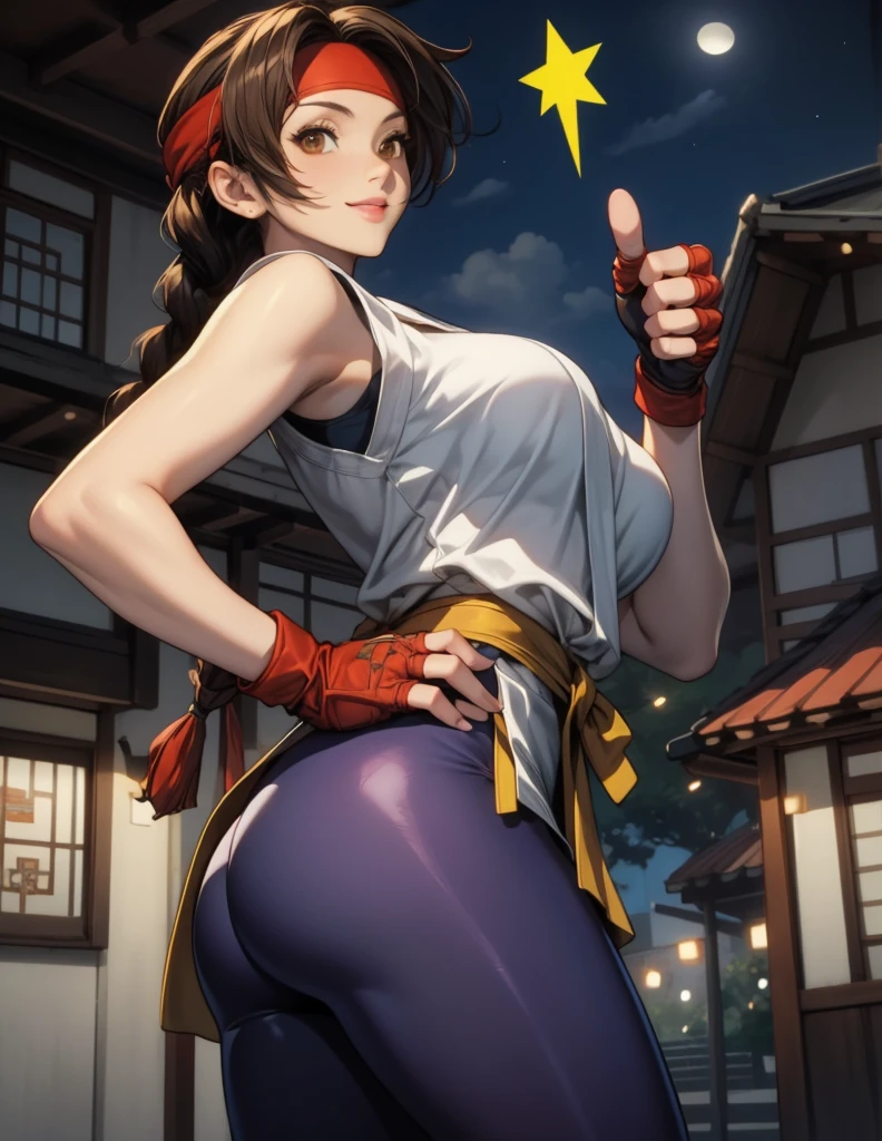 chun-li from street fighters series , white panty , in the streets , red moon , perfect eyes ,