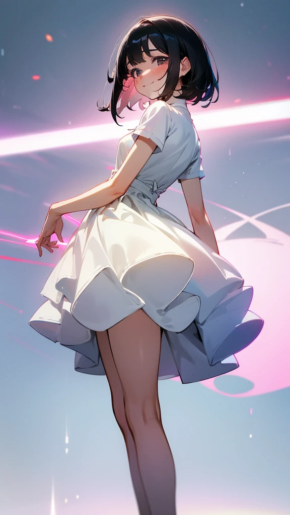 {{{masutepiece}}}, {{{Best Quality}}}, {{Ultra-detailed}}, {{extremely delicate and beautiful}},(nffsw), (Best Quality, in 8K, 32K, masutepiece, nffsw:1.2),elementary student、a photo of a cute girl,8-year-old girl、 of the highest quality, Best Quality, Realistic, Unity, 32k wallpapers, Official art,(Childlike body),(child),(Long Skirt Dress:1.5),(long skirt)、(white panties:1.5),(Gorgeous headphones:1.3),(A big smile:1.3),(Sweaty skin:1.5),(Juvenile body),(Unripe々Shishi Body)、Black hair,(Very short hair:1.3),,(,(Full body:1.2),(skirt rift :1.7),(white panties:1.3),(Lace panties),(Panties with a small area)、(Mid summer:1.5),(Angle from below:1.5),(Spread legs),(clean legs),childishオマンコ、オマンコthe shape of the is clear、rather small breasts、flat breast、{{The dress is sheer}},{Racing},{Dresses with visible breasts},{Small Panties},{Panties are wet},{Papillae visible through clothes},{Pink papillae}、pointed papillae 、Man Muscle GA、{{pointed Nipple}}、オマンコthe shape of the is clear、{Panties that dug into the crotch}、{Panties that dig into the buttocks},{Bold poses}