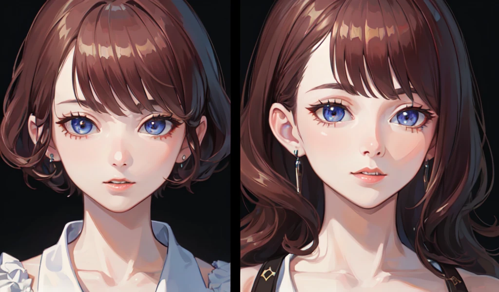(((Highest quality, 8k, masterpiece: 1.3)), ((Highest quality)), ((masterpiece)), (detailed), Perfect Face, Horn, crazy eyes, Devil's Disciple, Heterochromia of the iris, crazy, Yandere, Demon girl with goat Horn, Highly decorative bodysuit, Demon World, underground, Dim Light, Blue Hair, Gradient Hair, Crescent-shaped earrings, Queen, Wide open chest, gem, diamond, sapphire, ((私の右手はInflammationで覆われています)), Inflammation, long nailed hands, abnormal,Model pose