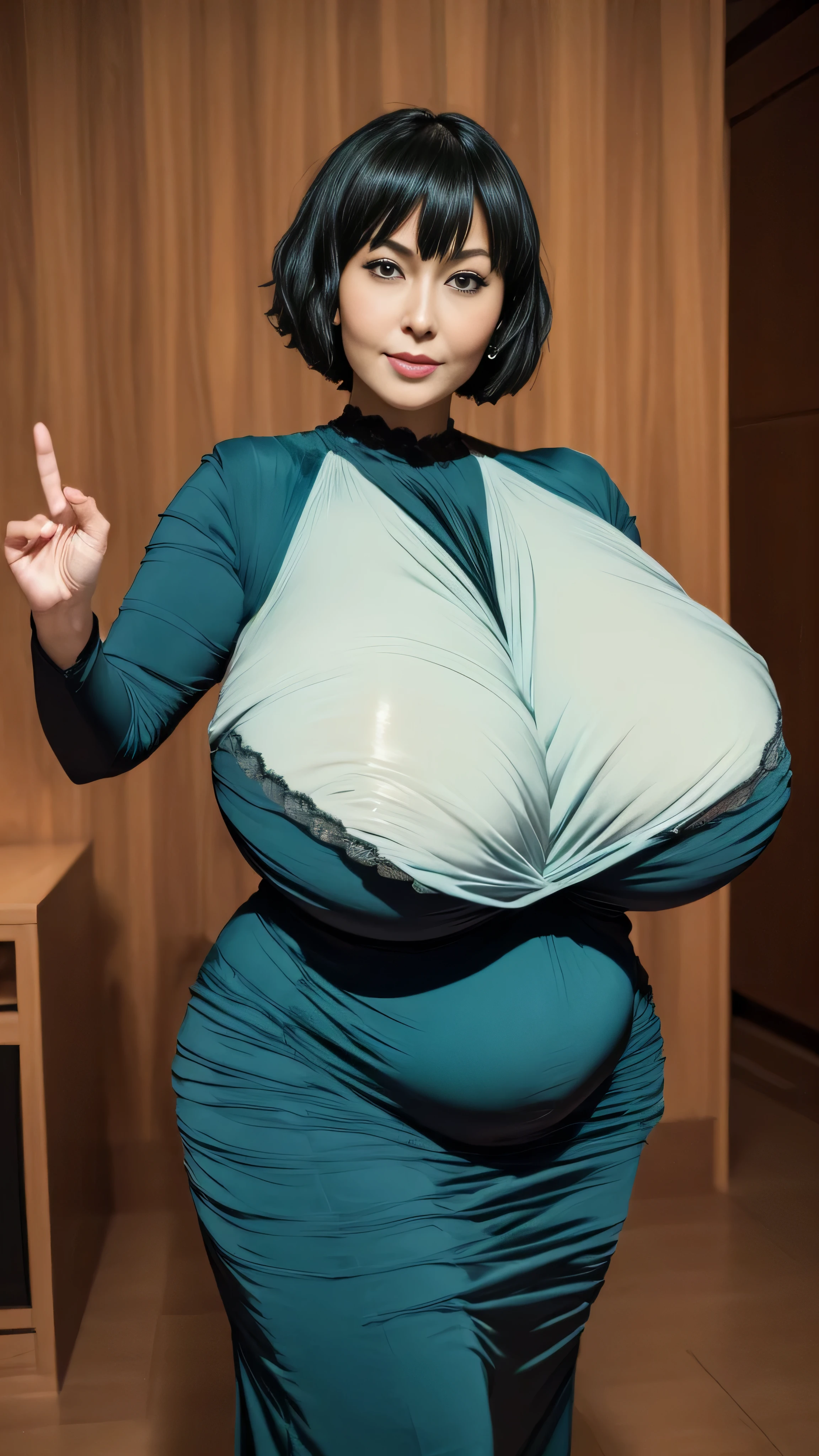 ((fubuki)), anime, One Punch Man, ((anime cosplay)), Mature Woman1人, Wide range photoshoot, Wide range, (Mature Woman), Long and beautiful顔, Clear Face, usually ((Hot body)), ((fubuki dress)), long, Beautiful green dress, ((One Punch Man)), ((Cosplay Dresses)), ((((Huge breasts: 1.5)))), Covered, (((Realistic))), ((Dress appropriately)), waist curve pose, surface side, (8k, RAWphotograph, Highest quality, masterpiece), (Realistic, Realistic: 1.9), ((Full Body Shot)), Stylish pose, ((Highly detailed skin: 1.2)), ((Realistic: 1.9)), photograph, masterpieces, Highest quality, (Beautiful Blue Eyes, Long and beautiful、Gorgeous pale black hair, White skin, Thick body, Coarse hair on the underbelly, Very nice lady, 50 years old, Fat and healthy body,), Various poses, Highly detailed face, Detailed eyes, Many people are looking at her with excitement.., (((No close-ups)))Mature Woman, Mom Type, Mom Type, Very large breasts:1.7,Curvaceous figure, Black Lips, Perfect body, Sensual Appearance, Curvy Model, Very plump body, Sensual body, Plus Size Women, Attractive plus size model,  pregnancy９Month Female, pregnancy９Month Female,very thick legs、very thick waist、Very big ass,very thick legs、very thick waist、Very big ass,