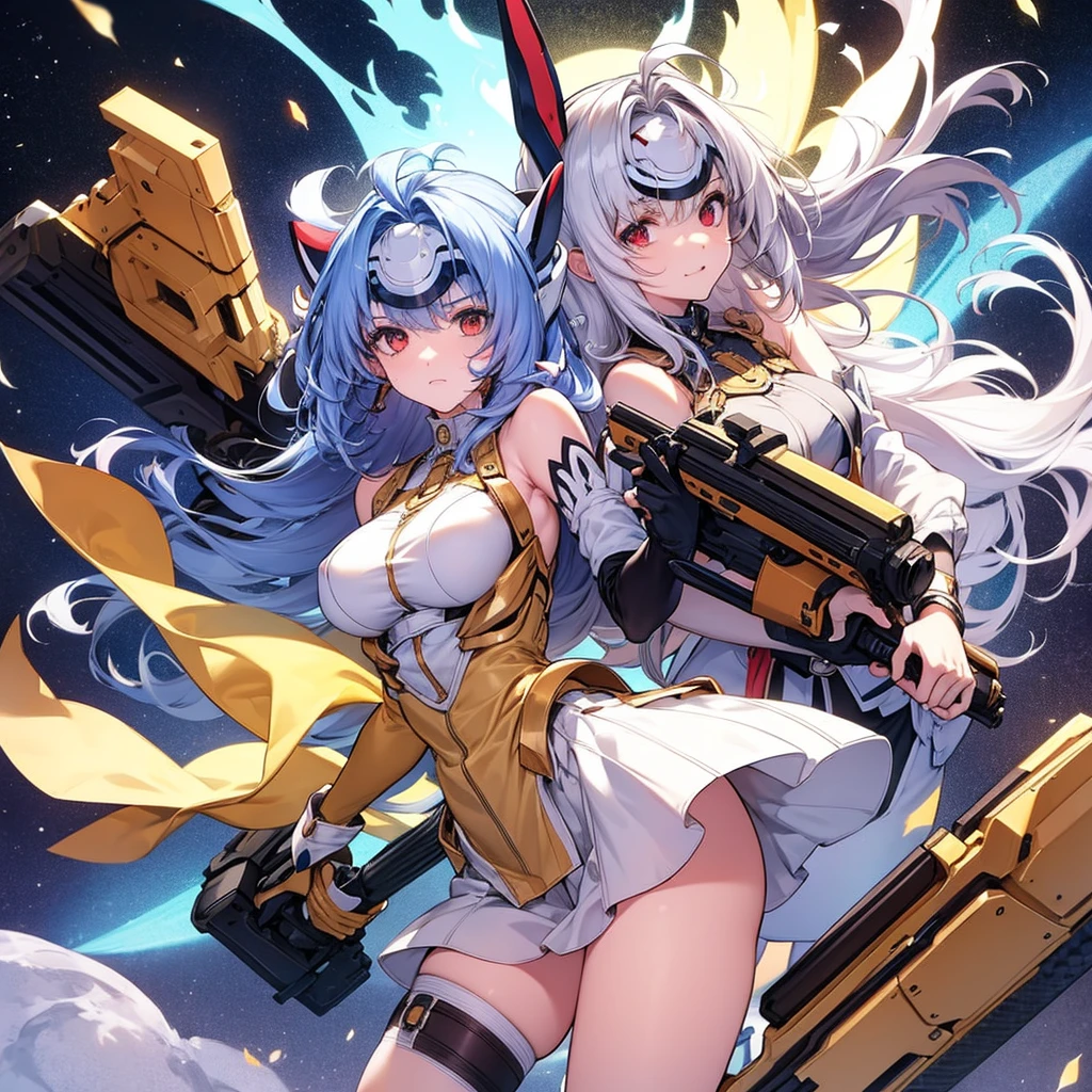 beautiful girl　Hold the Gatling Gun