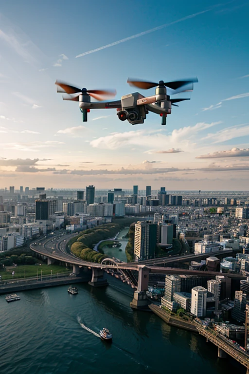 tokyo city view drone