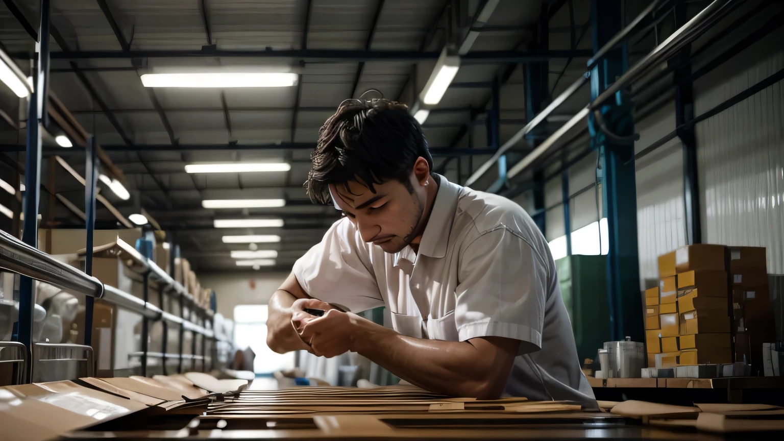 a man working in a factory
