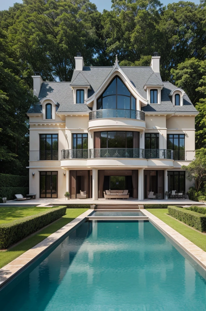 Ultra high resolution detailed unique and luxury architecture house on i land