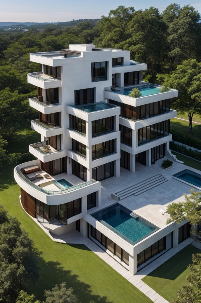Ultra high resolution detailed unique and luxury architecture house on i land