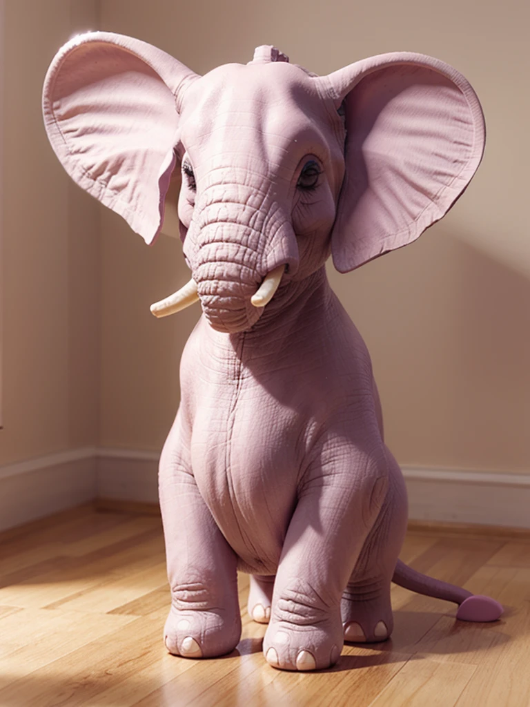 3D toy cartoon cute fantasy pastel elephant.