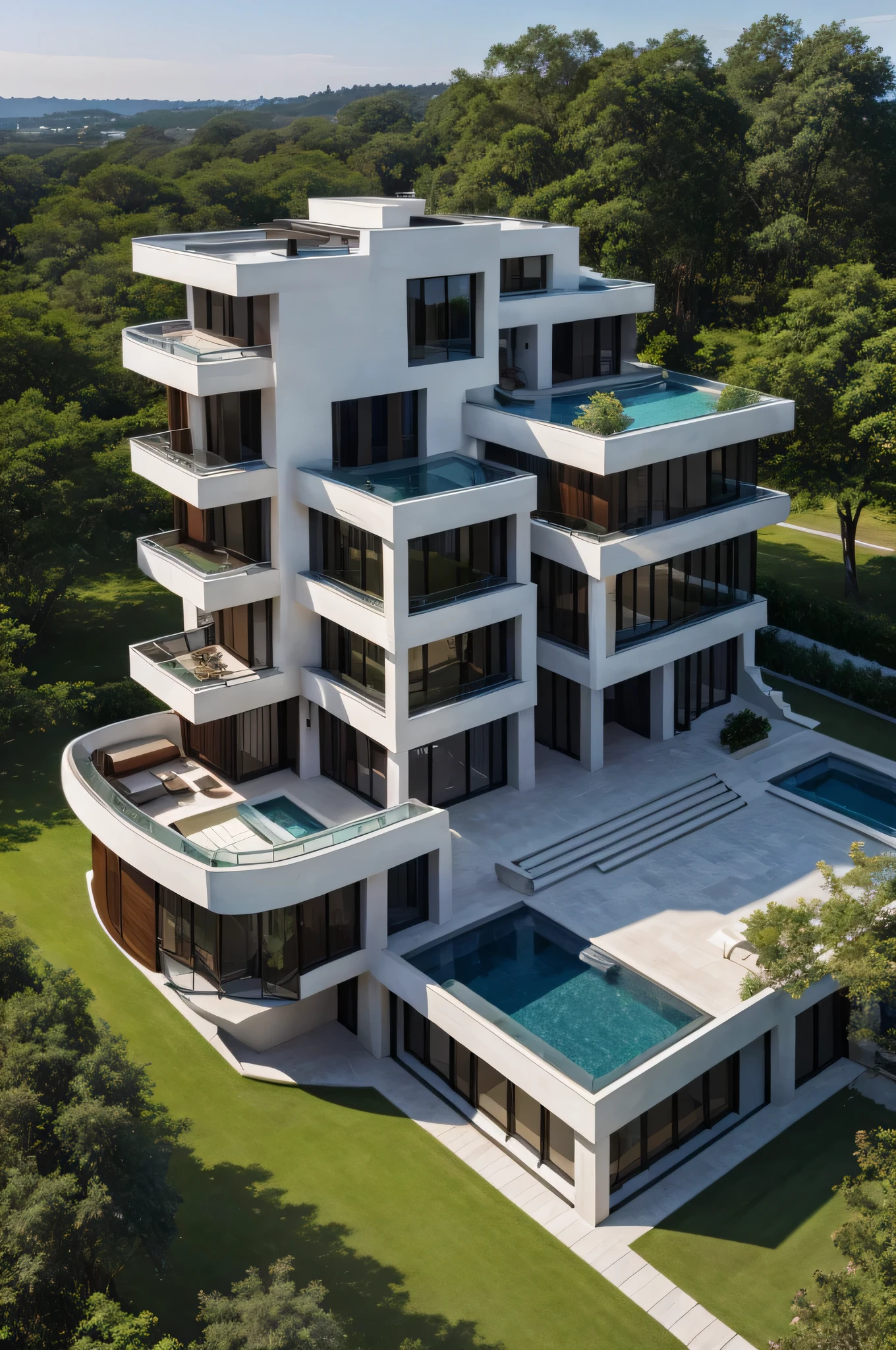 Ultra high resolution detailed unique and luxury architecture house on i land