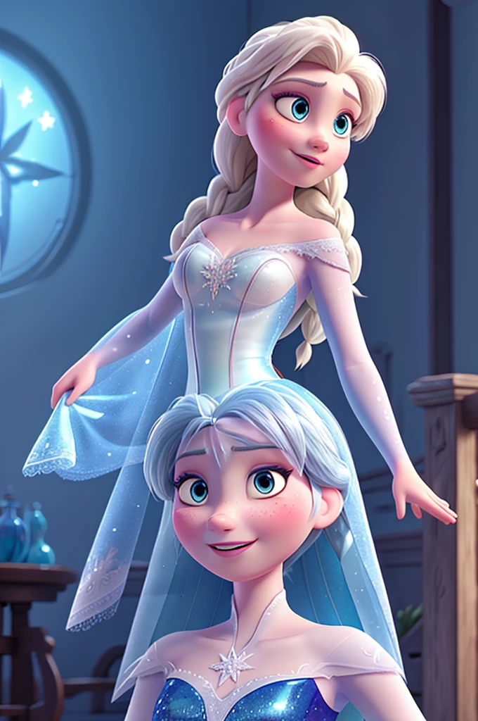 Elsa, frozen, 3d, Pixar-style