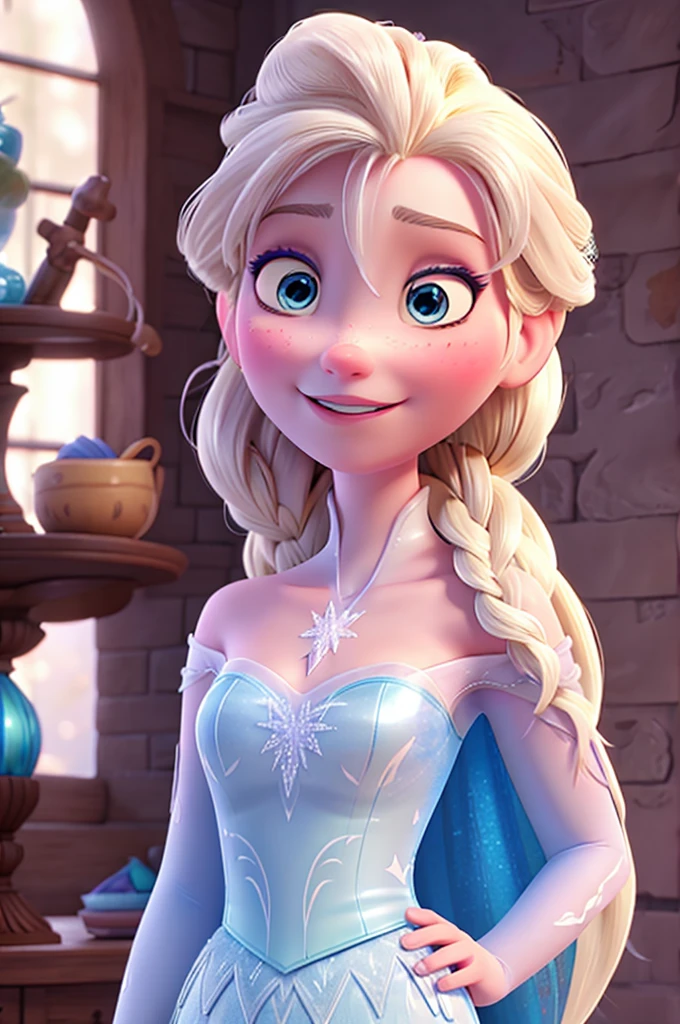 Elsa, frozen, 3d, Pixar-style