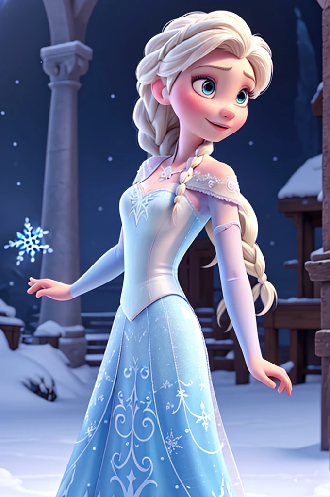 Elsa, frozen, 3d, Pixar-style