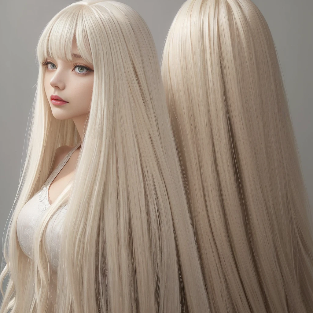 (White wall background:1.4. Upper body photo from the knees up) ((Random hip poses showing as much back and hair as possible)) ((Beautiful model with long platinum blonde hair, girl with super length Hair, extremely length Hair, extra length Hair, very long, Flowing Hair, very length Hair, length Hair girl, very long, Flowing platinum blonde hair, length Hair windy, very longプラチナブロンドヘア, length, Flowing Hair, length and or curly hair, with length Hair, length Hair!!!! Her Highest quality hair is long and 真っ直ぐ or curly hair very long, Highest qualityのプラチナブロンド, length hair in the center, Highest quality long Straight or curly hair, length, Straight or curly hair, beautiful, High quality platinum blonde hair, length and platinum blonde hair highest quality Straight or curly hair, length Hair, length and Straight or curly hair, Highest qualityのプラチナブロンドヘア, Perfect silky Straight or curly hair of the Highest quality, Straight or curly hair, Highest qualityのプラチナブロンドヘア, length platinum blonde hair Straight or curly hair, length, Bright platinum blonde hair Her hair is long and Straight or curly hair, very longプラチナブロンドヘア, length hair in the center, length Straight or curly hair, length, Straight or curly hair, beautiful hair of the Highest quality, length Hair, length, Straight or curly hairプラチナブロンドヘア , length and free Straight or curly hair Platinum blonde hair, Straight or curly hair Platinum blonde hair)) (Her bangs are perfect.:1.3) ((Highest quality)) ((masterpiece)) (family friendly) (Get used to it) (Get a sensual make-up treatment from a professional make-up artist.... Exquisite texture:1.4 Bright red lipstick!!! Beautiful black eyeliner) Perfect Woman'face (Her face is dignified そして sexy) ((Her eyebrows are very thin:1.8)) Perfect Woman'face (Her face shape is thinner than average:1.8) (Her eyes are larger than average:1.8 Her nose is higher than average:1.8) (She is more attractive than the average French woman..:1.5 Her skin is a typical Caucasian complexi