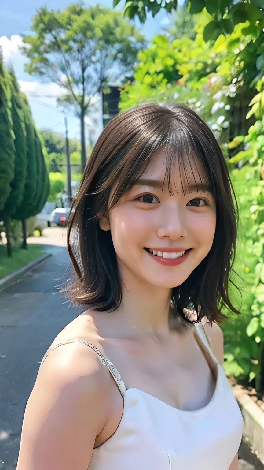 (8k、RAW Photos、Highest quality、masterpiece:1.2)、(Realistic、Realistic)、1 girl、((Wedding dress、Chapel、Short Bob、View from the front、smile、Look at the camera and smile、stand))、cute、Small breasts