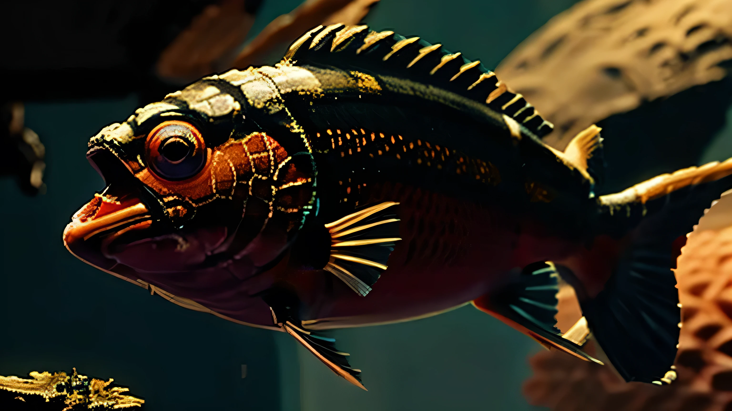 Devil's black chin cichlid fish image