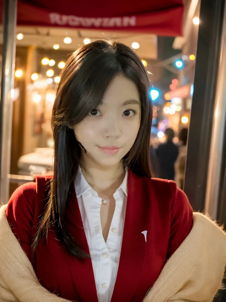 Urzan-6500-v1.1, (RAW Photos:1.2), (Photorealistic), Beautiful detailed girl, (Genuine: 1.4), Very detailed目と顔, Beautiful and fine details, Very beautiful night illumination:1.5, (( Women&#39;s winter fashion:1.3, Ultra-realistic pantyhose:1.2))、Selfie、Instagram、game_Hmph, Large file size, High resolution, Very detailed, Highest quality, [masterpiece:1.6], Awareness-raising, Very detailed, Hmph, In detail, Highest quality, 8k wallpaper, Cinema Lighting, One Girl, , Perfect figure, Cute droopy eyes、Beautiful big eyes、Pieck Finger, ((Tabletop)), Highest quality, One Girl, eye shadow,  Portraiture, ((Full Body Shot:1.4))、(A very loving smile:1.2)、Realistic skin texture、Glowing Skin、Exposed thighs!!!