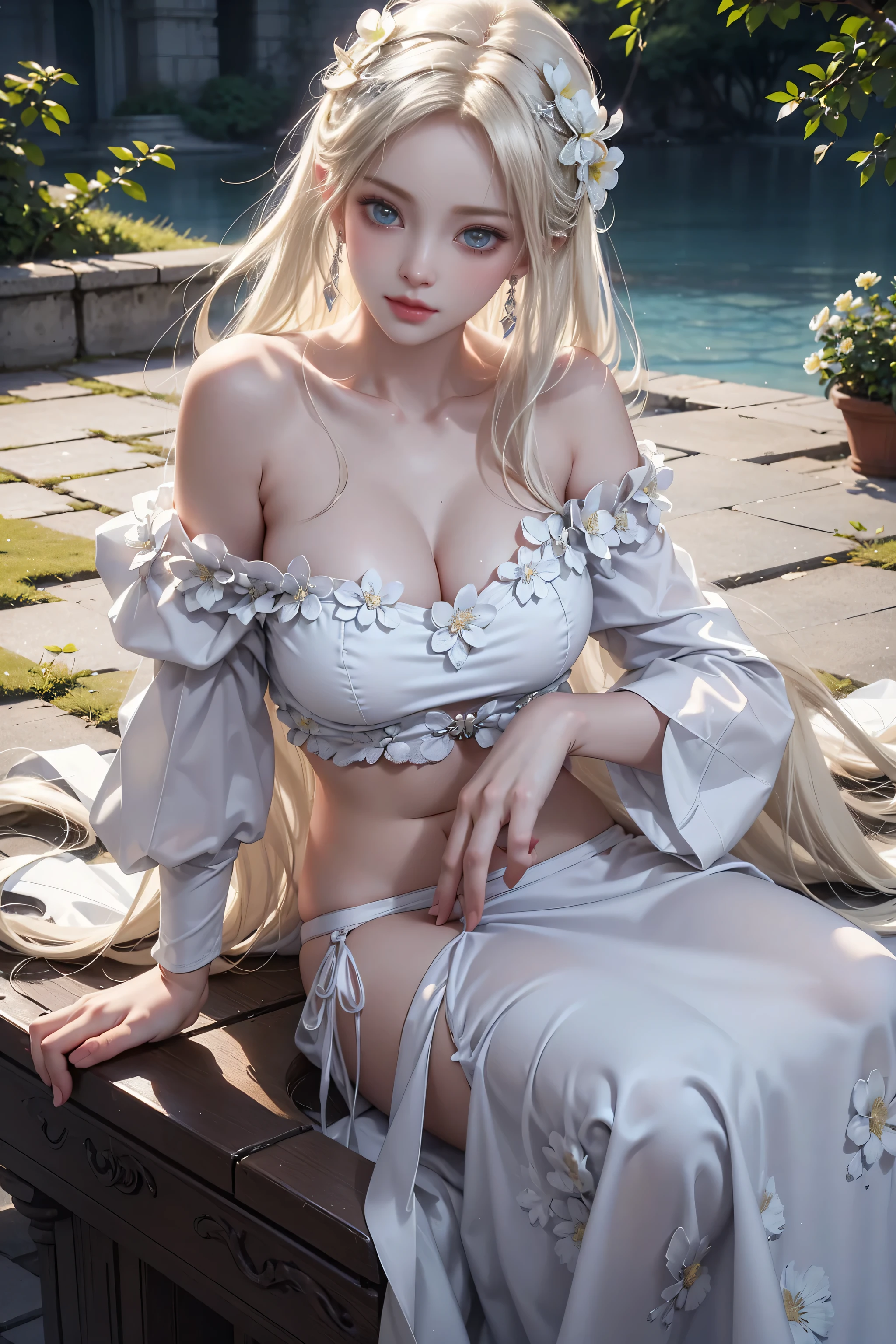 (Girl sitting on train seat),Bright expression、Young and shiny white glossy skin、The best Rondo reflections、Platinum blonde hair with dazzling highlights、Shiny Hair、Super long silky straight hair、Shiny beautiful bangs、Bright, clear, attractive, large blue eyes、Very beautiful lovely cute 16 year old girl、Ample Bust、Beautiful detailed eyes、 Beautiful detailed nose,((whole body:1.5)),Eye-emphasizing makeup、Royal Style、Comic book style、、Subsurface Scattering、Glamorous details、Nature background、Supergianthugebreasts、((cinematic)))、独奏、(Immersive atmosphere、Clare Obscure:1.5、Bright light:1.2、Bright lighting)、(blush:0.5)、Captivating look、Very detailed_eyes、Thick thighs、big、Beautifully detailed backgrounds、Depth of written boundary、Real:1.3、Long Shot、Sitting、whole body、(Ambient Light:1.3)、(cinematic composition:1.3)、(Neon Light:0.1)Platinum blonde hair with dazzling highlights、Shiny Hair、Super long silky straight hair、Shiny beautiful bangs、Bright, clear, attractive, large blue eyes、Very beautiful lovely cute 16 year old girl、Ample Bust、Beautiful detailed eyes、 Beautiful detailed nose,((whole body:1.5)),Eye-emphasizing makeup、Royal Style、Comic book style、、Subsurface Scattering、Glamorous details、Nature background、Supergianthugebreasts、((cinematic))、Dramatic Lighting、Mastepiece、((White floral off-shoulder T-shirt:1.4))、(Loose and fluffy perm:1.4)、1 girl、(Light on face and chest)、(((((underboob)))))、Lower chest、Oily skin、Are thin、 (The underside of the chest is slightly visible)、(I can see under my chest、Belly button and ribs visible)、The hips and lower abdomen are visible、Navy blue flared skirt、(Pull up your skirt)、((White thong panties are visible))、