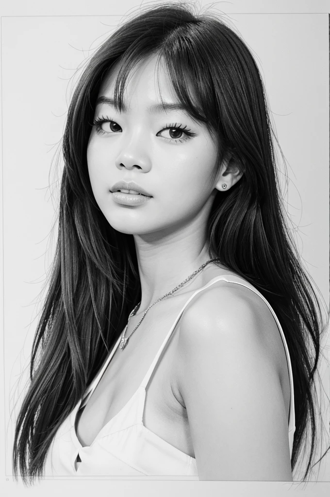 jennie kim outline drawing