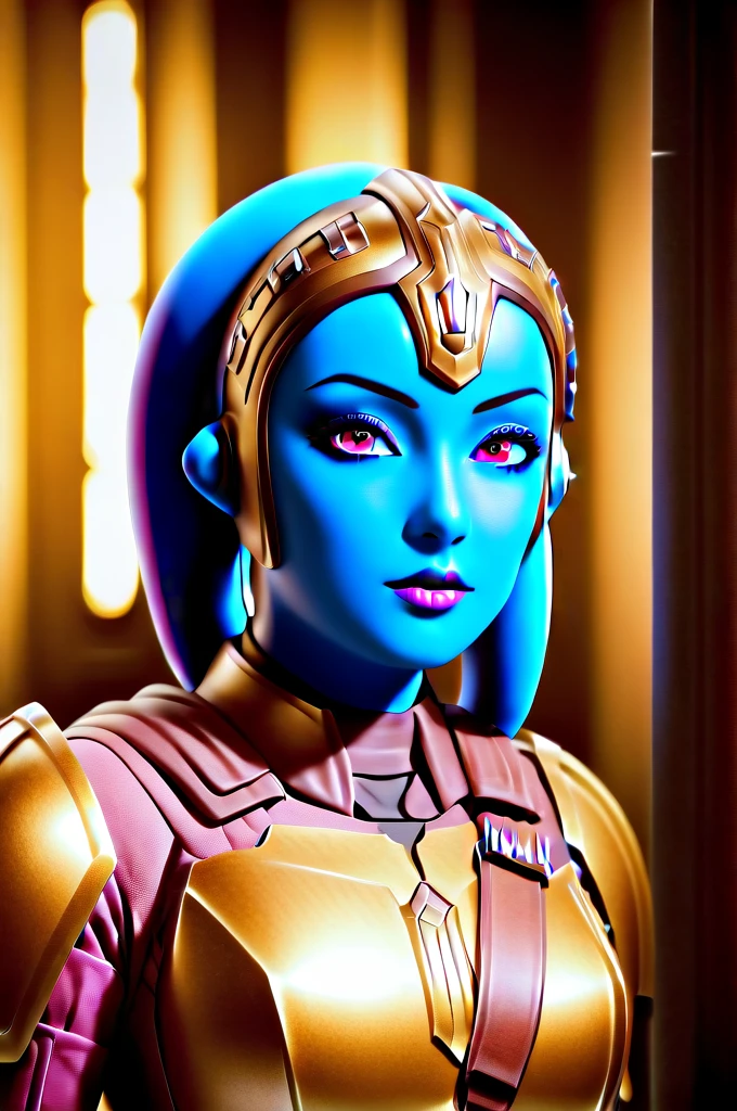 a ((female twi'lek ))mandalorian, beautiful detailed eyes, beautiful detailed lips, extremely detailed face, long eyelashes, mandalorian armor, sci-fi, cinematic lighting, dramatic, epic, intricate details, hyper-realistic, 8k, high-quality, photorealistic
